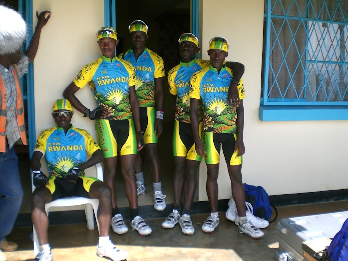 Team Rwanda resting