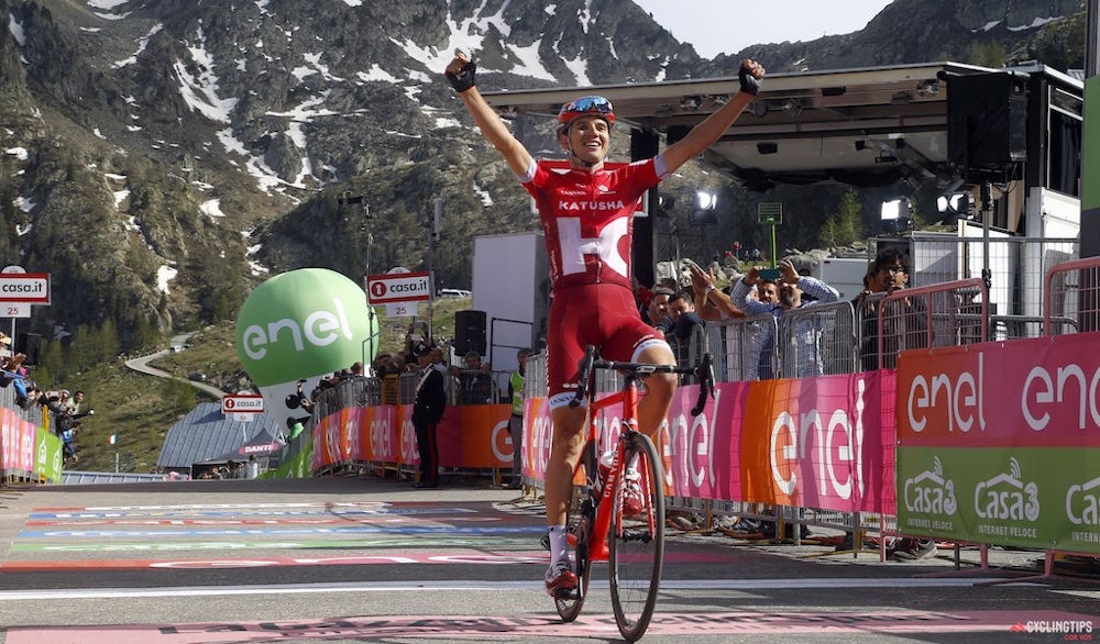 Rein Taaramae  Katusha  winner of  Stage 20 of the 2016 Giro d Italia