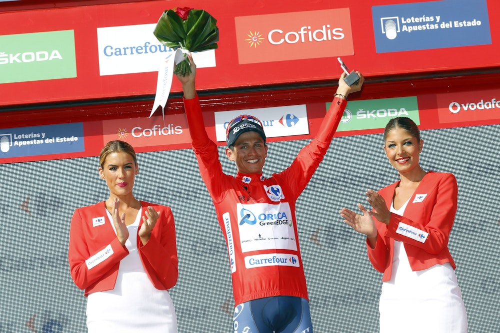 Chaves in red podium vuelta